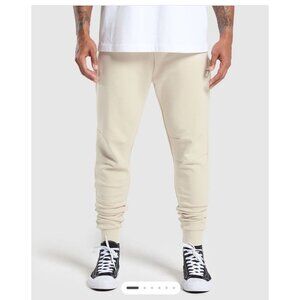 gymshark rest day Cream Tappered Knit Joggers Men XS